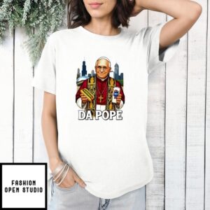 Da Pope Chicago Leo Xiv Hot Dog And Beer Skyline T-Shirt