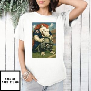 Denver Broncos Vs Las Vegas Raiders Miles On Rusher Mascot T-Shirt