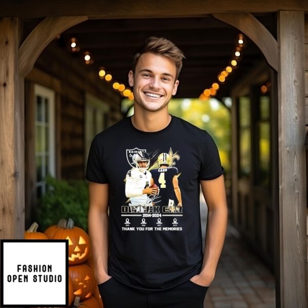 Dereck Car  Las Vegas Raiders 2014 2025 Thank You For The Memories Signature T-Shirt