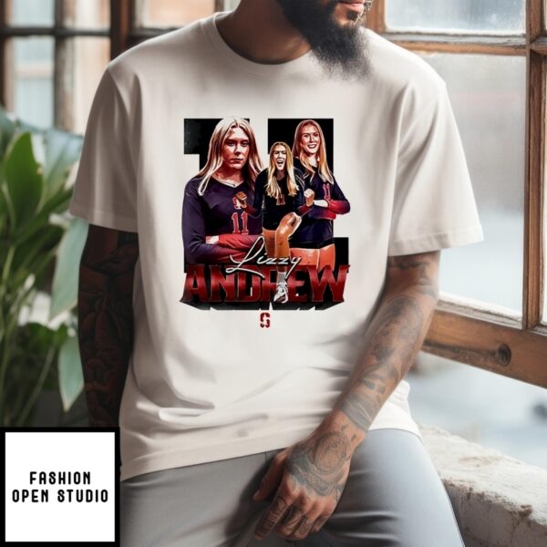 Elizabeth Andrew Stanford Volleyball Player Collage T-Shirt