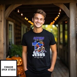 Florida Gators In My Veins Jesus In My Heart Cross Mascot T-Shirt