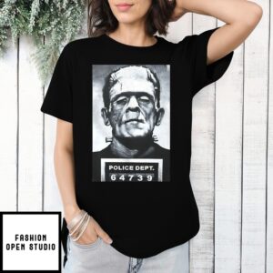 Frankenstein Police Dept 64739 Mugshot T-Shirt