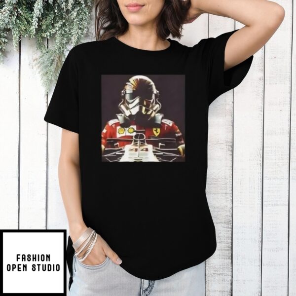 George Lucas Wearing Lewis Hamilton X Star Wars With Stormtrooper Helmet T-Shirt