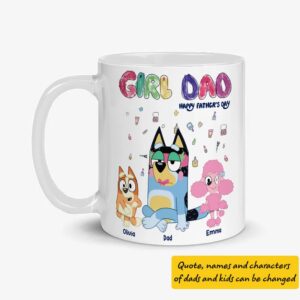 Girl Dad Personalized Bluey Mug