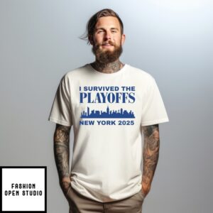 I Survived The Playoffs New York 2025 City Skyline T-Shirt