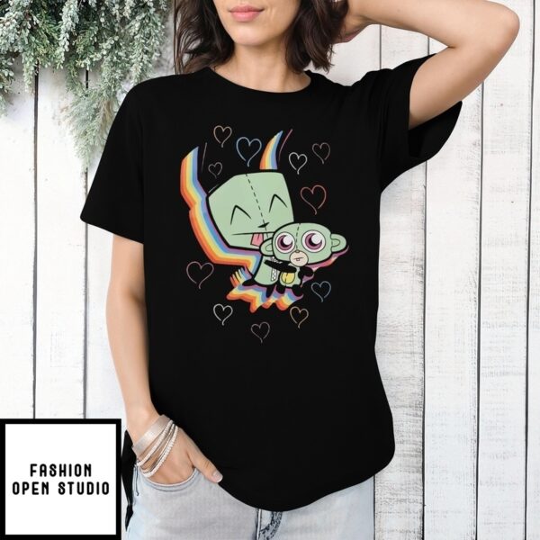 Invader Zim Gir Rainbow Hearts T-Shirt