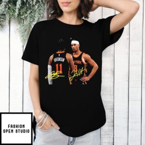Jalen Brunson And Josh Hart With Signature New York Basketball Vintage T-Shirt