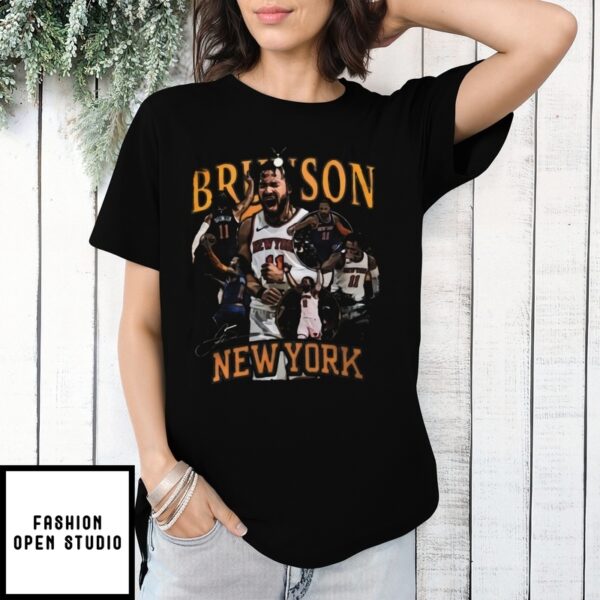Jalen Brunson New York Basketball 2025 Nba Playoffs Signature Vintage Bootleg T-Shirt