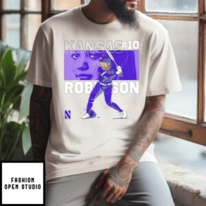 Kansas Robinson Northwestern Softball Eye Caricature T-Shirt