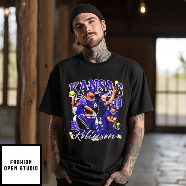 Kansas Robinson Northwestern Softball  Player Collage T-Shirt