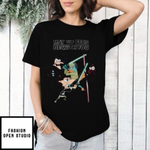 May The Ferb Be With You Disney Phineas & Ferb X Star Wars Characters Group Portrait T-Shirt