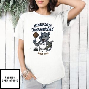 Minnesota Timberwolves Crunch Mascot Since 1989 Wolves Nba Basketball T-Shirt