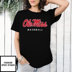 Ole Miss Baseball Logo Stack T-Shirt