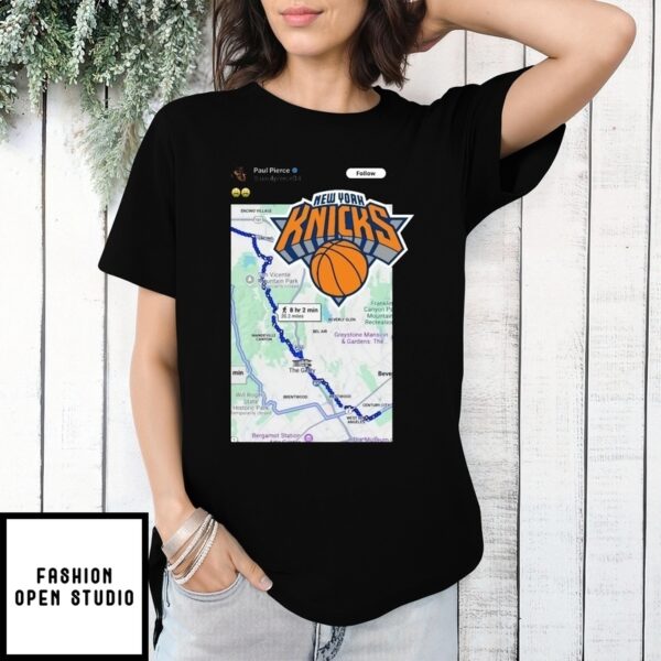 Paul Pierce Status Map New York Knicks Logo T-Shirt