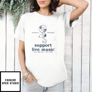Peanuts Snoopy Records Support Live Music New York City T-Shirt