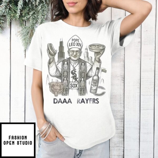 Pope Leo Xiv Daaa Prayers Malort Pizza Hot Dog Chicago Sports T-Shirt