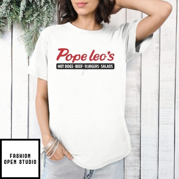 Pope Leo’S Xiv Hot Dogs Beef Burgers Salads T-Shirt 7
