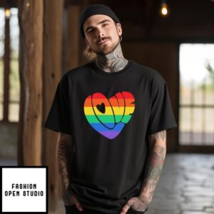 Rainbow Celebrate Pride And Positivity Heart Lgbtq T-Shirt