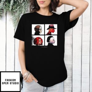 Slasher Days Jason Voorhees Freddy Krueger Chucky And Michael Myers X Gorillaz’ Demon Days T-Shirt