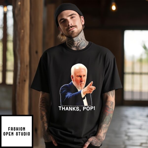 Steve Kerr And Ime Udoka Wearing Gregg Popovich Thanks Pop T-Shirt