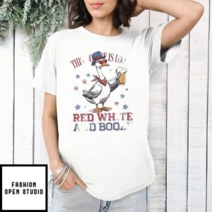 This Goose Is Loose Red White And Booze 4Th Of July Goose Usa Drinking Independence Day T-Shirt