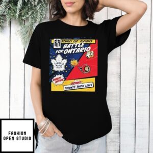 Toronto Maple Leafs Vs Ottawa Senators 2025 Stanley Cup Playoffs Battle For Ontario Rivalry Comic Pop T-Shirt