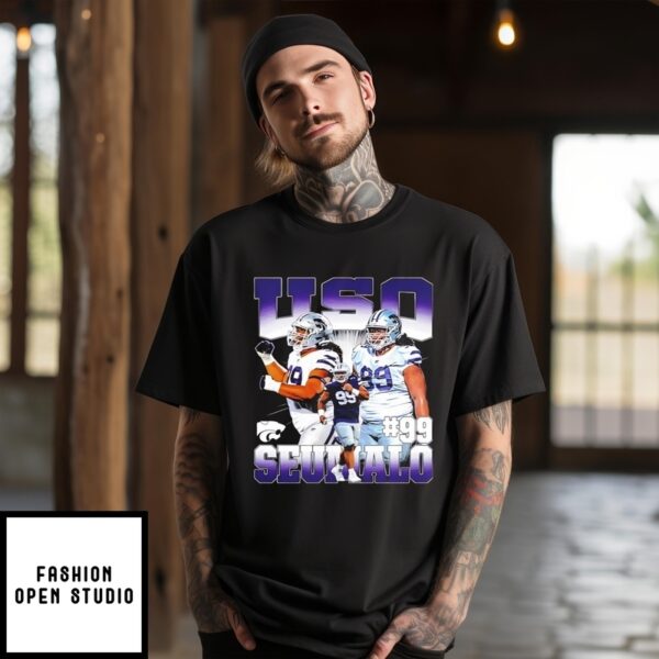 Uso Seumalo Kansas State Football Player Collage T-Shirt