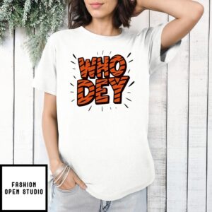 Who Dey Chicago Bengal Tiger  Text T-Shirt