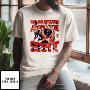 Xavier Scott Illinois Fighting Illini  Player Collage T-Shirt