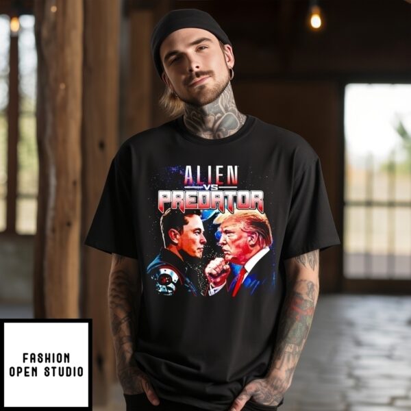 Alien Vs Predator Elon Musk Vs Donald Trump T-Shirt