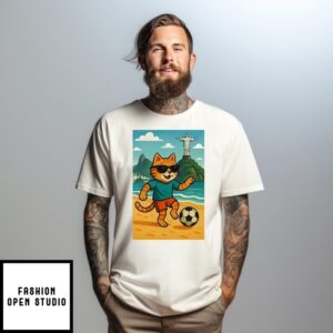Cat Playing Football T-Shirt