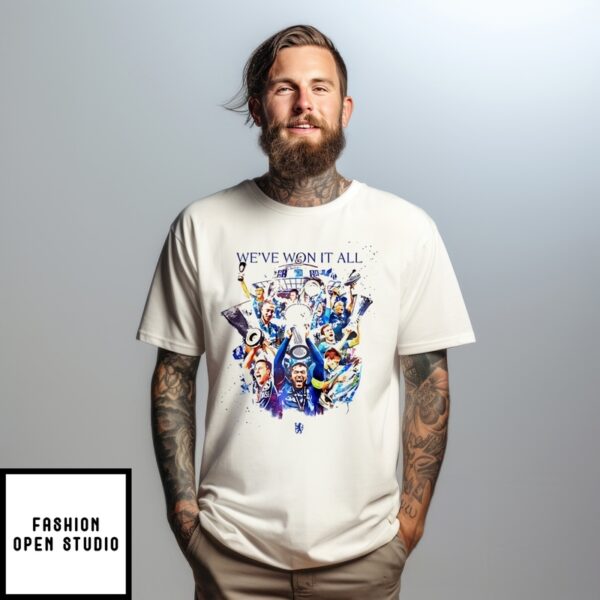 Celebrates Poster Chelsea Fc Winners Champions 2024-25 Uefa Conference League T-Shirt