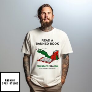 Christian Koss Wearing Read A Banned Book Celebrate Freadom T-Shirt