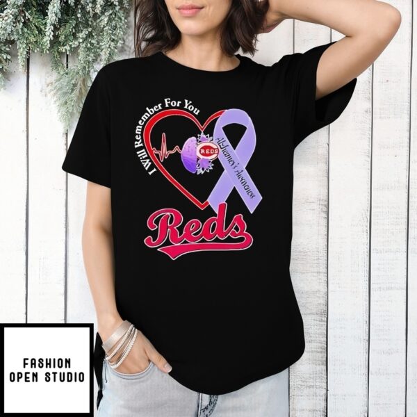 Cincinnati Reds I Will Remember For You Alzheimer’S Awareness T-Shirt