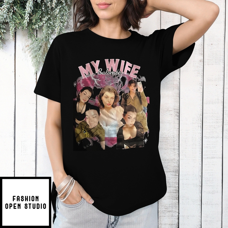 Custom Photo My Wife Vintage Bootleg Style T-Shirt