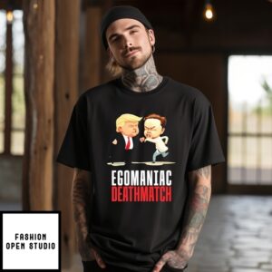 Egomaniac Deathmatch Trump Elon Cartoon T-Shirt