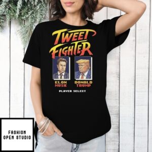 Elon Musk And Trump Tweet Fighter Player Select Game T-Shirt
