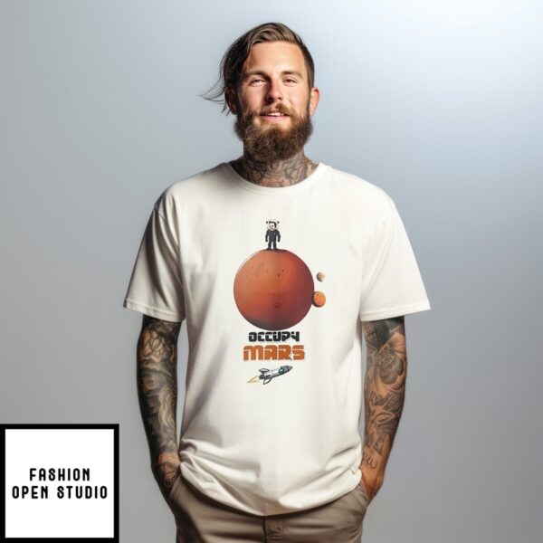 Elon Musk Occupy Mars Cartoon T-Shirt