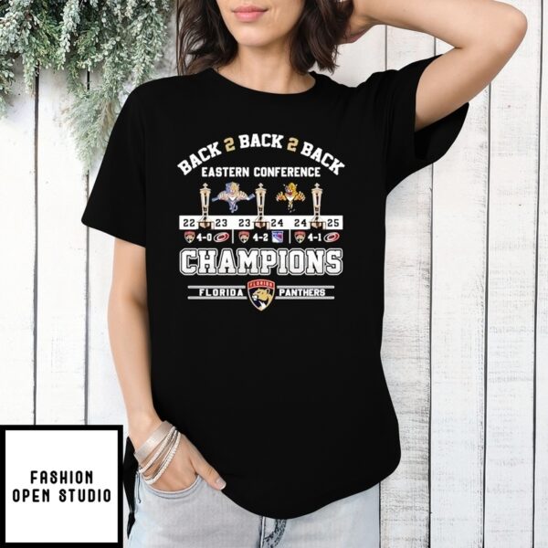 Florida Panthers Back 2 Back 2 Back Eastern Conference 2025 T-Shirt