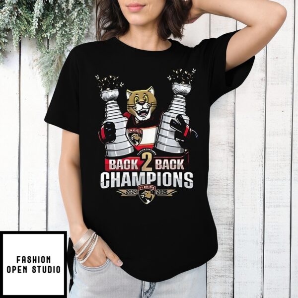 Florida Panthers Back To Back Champions Mascot 2024 2025 T-Shirt