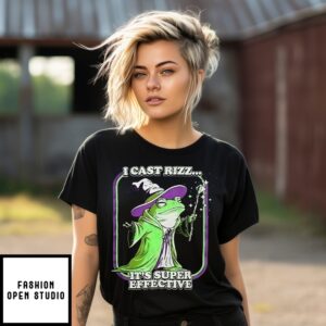 Frog Wizard I Cast Rizz It’S Super Effective T-Shirt