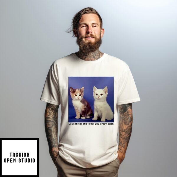 Gaslighting Isn’T Real You Crazy Bitch Cat T-Shirt
