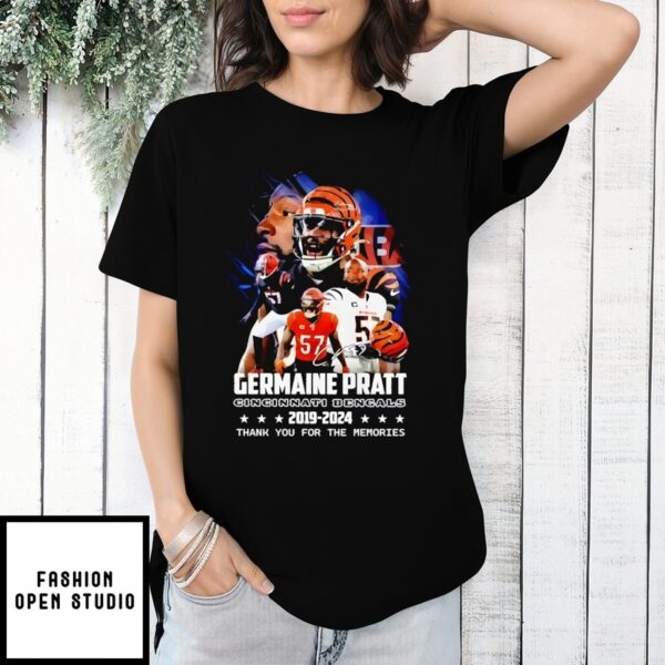Germaine Pratt Cincinnati Bengals 2019-2024 Signature Thank You For The Memories T-Shirt