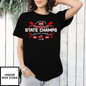 Hiland Hawks 2025 Ohsaa Baseball D6 Threepeat State Champions  T-Shirt