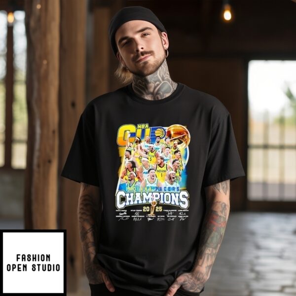 Indiana Pacers Champions 2025 Nba Finals Signatures T-Shirt