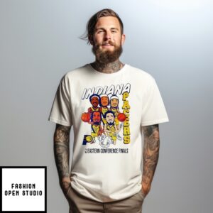 Indiana Pacers Starting Five 2025 Eastern Conference Finals Cartoon T-Shirt