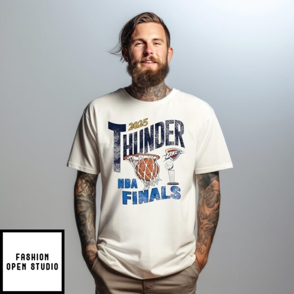 Kristin Chenoweth Wearing Okc Thunder 2025 Nba Finals Retro Net T-Shirt