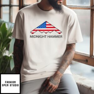 Midnight Hammer B-2 Stealth Jet American Flag T-Shirt