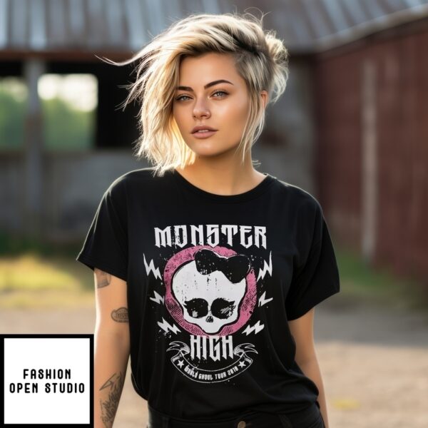 Monster High Skullette Off-The-Shoulder World Ghoul Tour T-Shirt