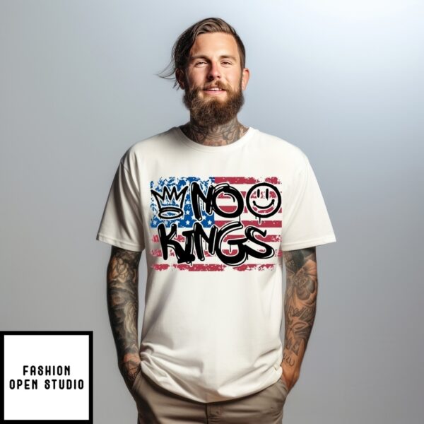 No Kings In Usa 1776 Patriotic American Flag T-Shirt